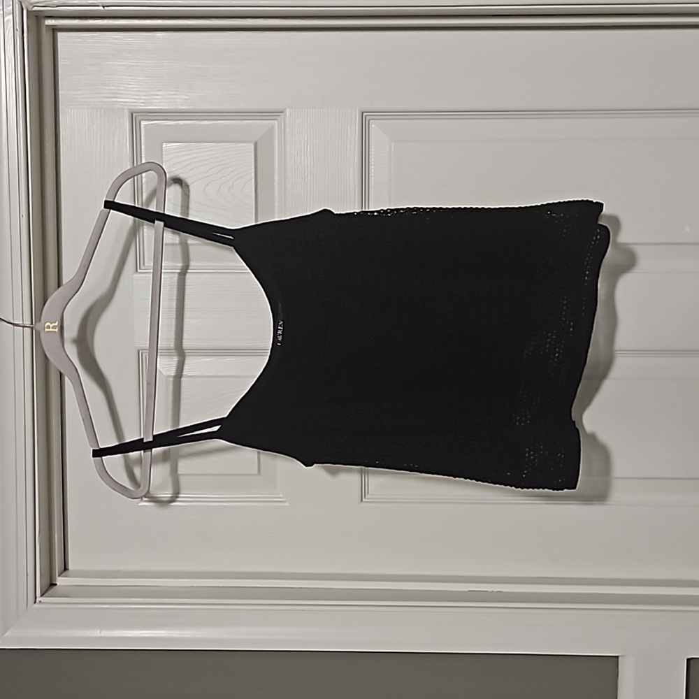 Black Knit Spaghetti Strap Tank Top